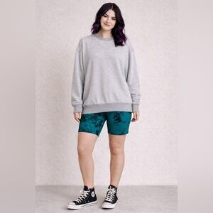 23. Oversized Crew + Biker Athleisure Set